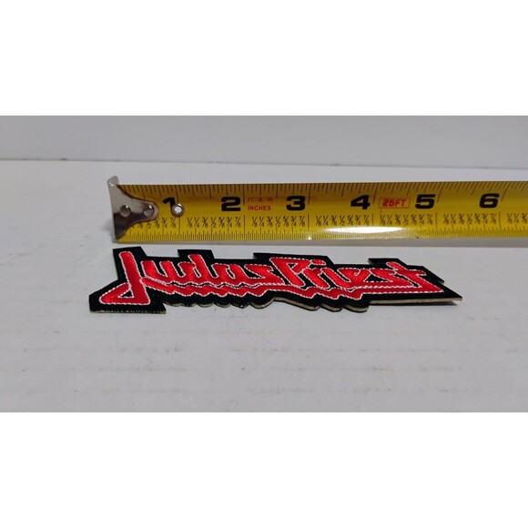 JUDAS PRIEST 5” IRON ON OR SEWN ON EMBROIDERED HEAVY METAL LOGO PATCH - Picture 3 of 3